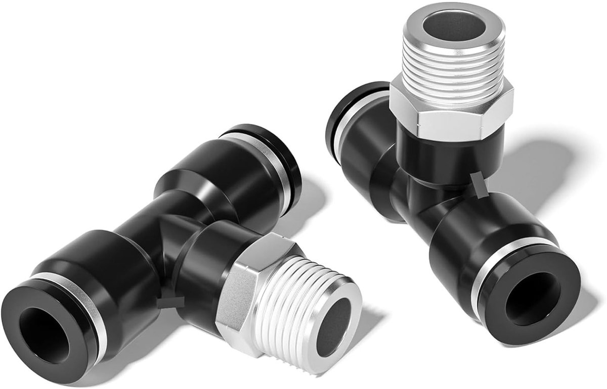 Omgoods - Teevormige Push-to-Connect Fittingen 8mm met 1/8 inch BSP Draad