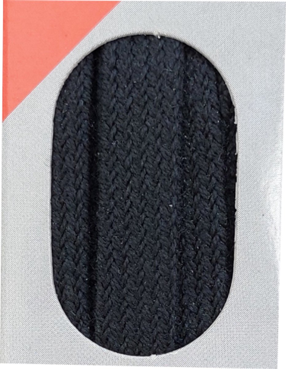 Bob Veter - Zwart - Plat - Lengte 180 cm - Breedte 8 mm - Schoenveter