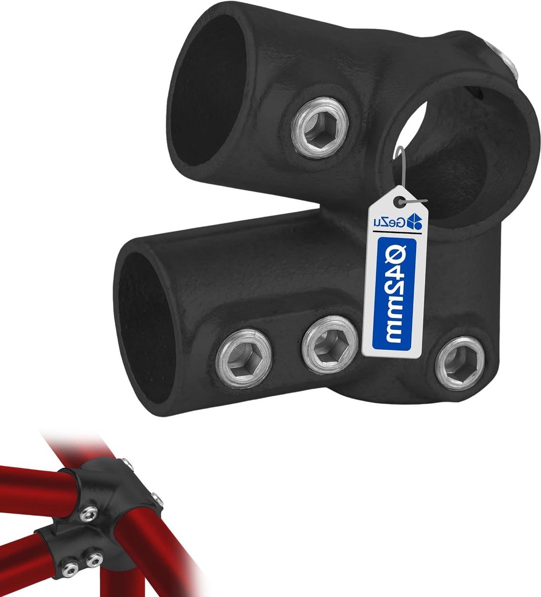 Dakgoot Koppeling - Dakgoot Hulpstuk - Dakconstructie Bouwen - 27½ Graden Hoek - Ø42mm - Zwart