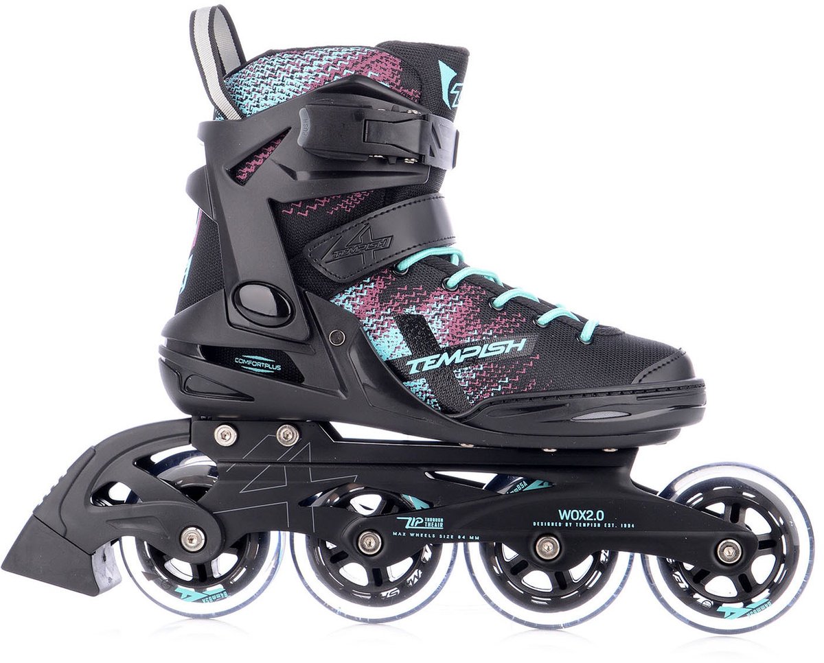 Tempish Wox 2.0 84 Skeelers - Inline Skates - Dames - Zwart/Turquoise - Maat 37