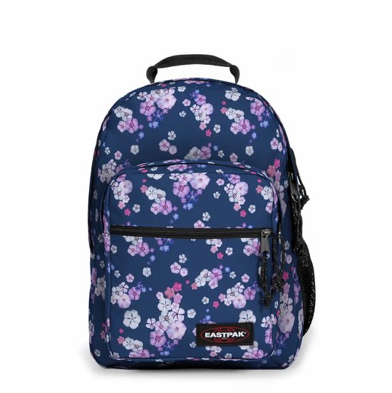 Sac à dos Eastpak bleu marine à imprimé floral rose et violet
