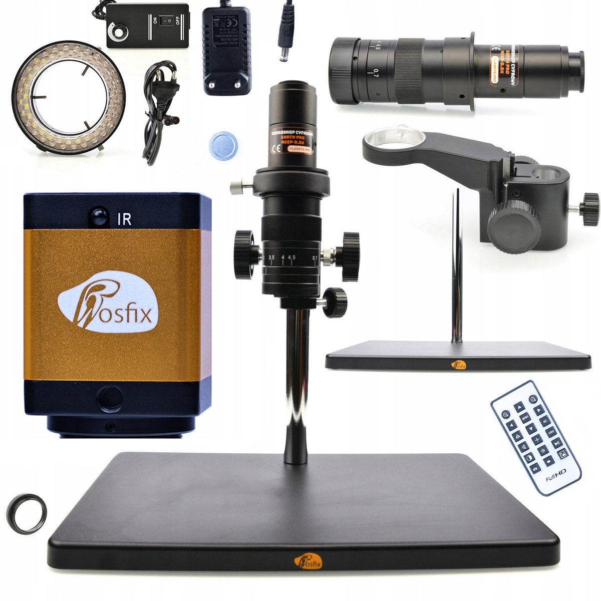 Rosfix Set Digitale Mikroscoop Earth Pro MCEP-0.5X - 7-45X Zoom - C-Mount 25mm