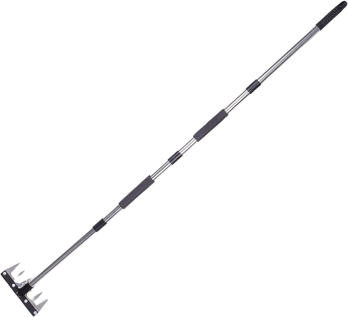 Onkruidsteker met telescoopsteel van staal, 84-157 cm, ideaal voor tuinieren, bodemlosmaken en bloembedden onderhouden