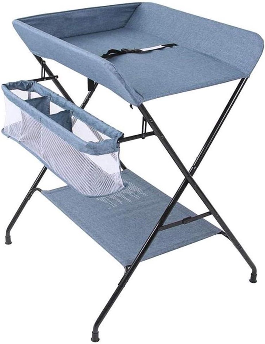 Baby Verschoontafel - Commode Tafel - Baby Verzorgen - Inklapbaar Ontwerp - Tot 25kg - Blauw