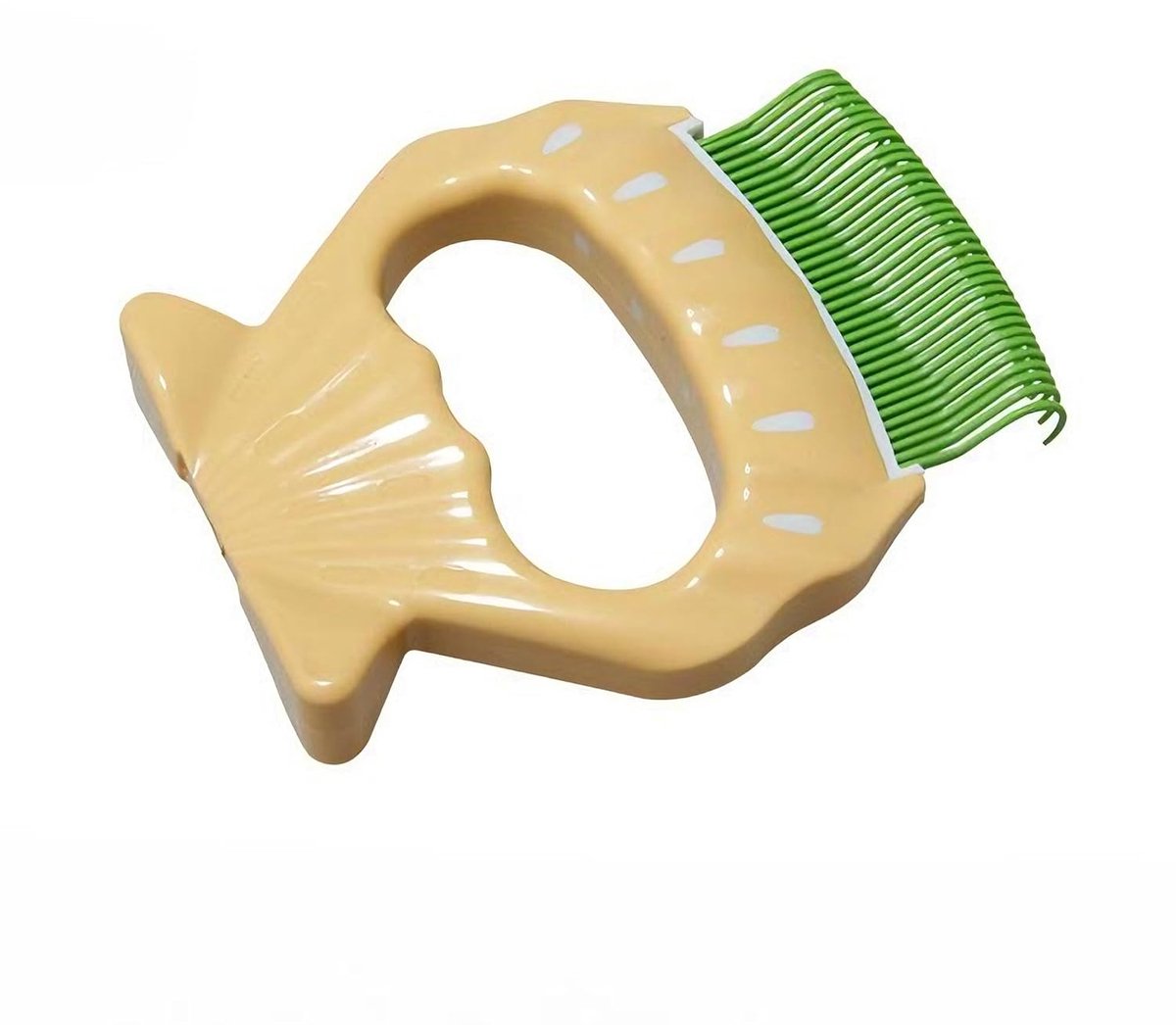 Schelpvormige Dierenhaar Verwijderkam met Antislip Handvat - Kattenborstel & Hondenborstel voor Losse Haren & Klitten - Ergonomische Kam voor Dagelijkse Vachtverzorging van Kat & Hond - Lichtgewicht & Afspoelbaar - Groen