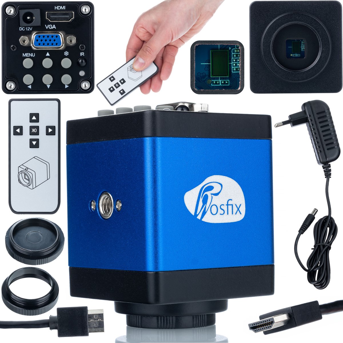 Rosfix Microscoopcamera Draco Blue PRO KMDBP-HDMI-VGA - 2MP, HDMI/VGA - C-Mount, 1080P@60fps