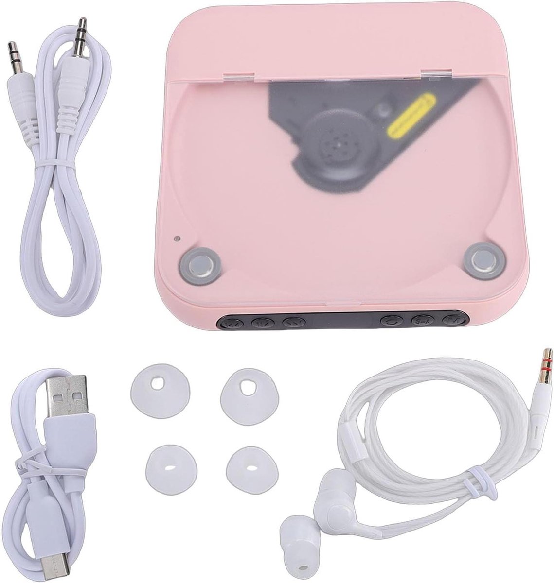 Draagbare CD-speler - Muziekspeler - Muziek Luisteren - Bluetooth 5.3 - 8 uur afspelen - Roze