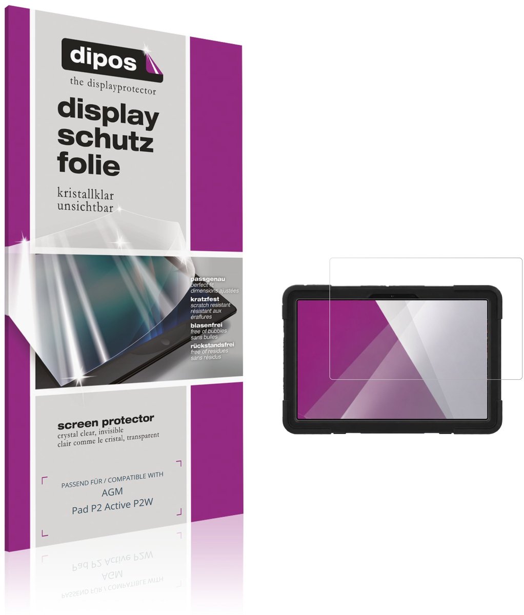 dipos – 2x Beschermfolie geschikt voor AGM Pad P2 Active P2W | Krasbestendige & heldere Screenprotector Ultra-Thin
