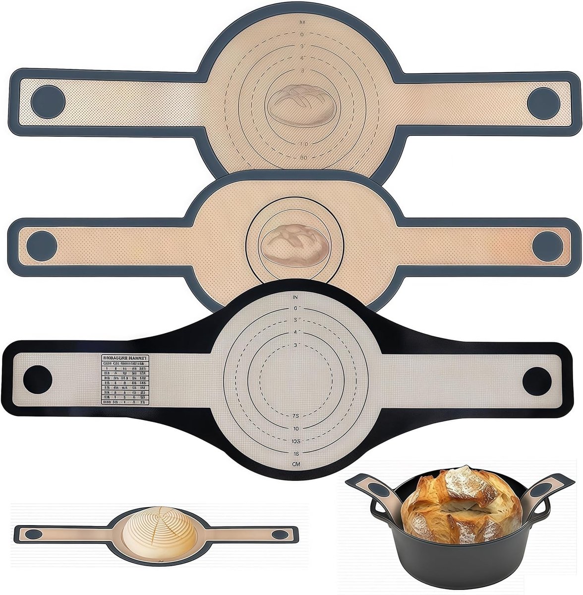 Siliconen Bakmat voor Dutch Oven - Rood - 21 cm - Herbruikbare Anti-aanbak Deegmat - Voor Hobbybakkers