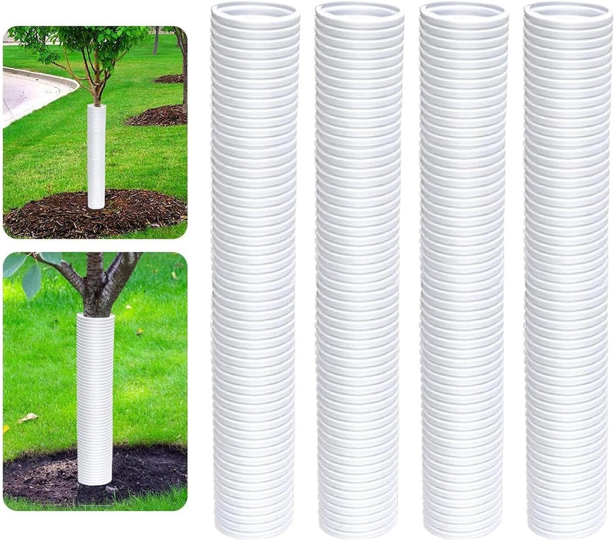 Boomstam Bescherming - Stamwikkeling Tuin - Bescherming Jonge Bomen - Uitbreidbaar Ontwerp - 4 stuks - Bruin