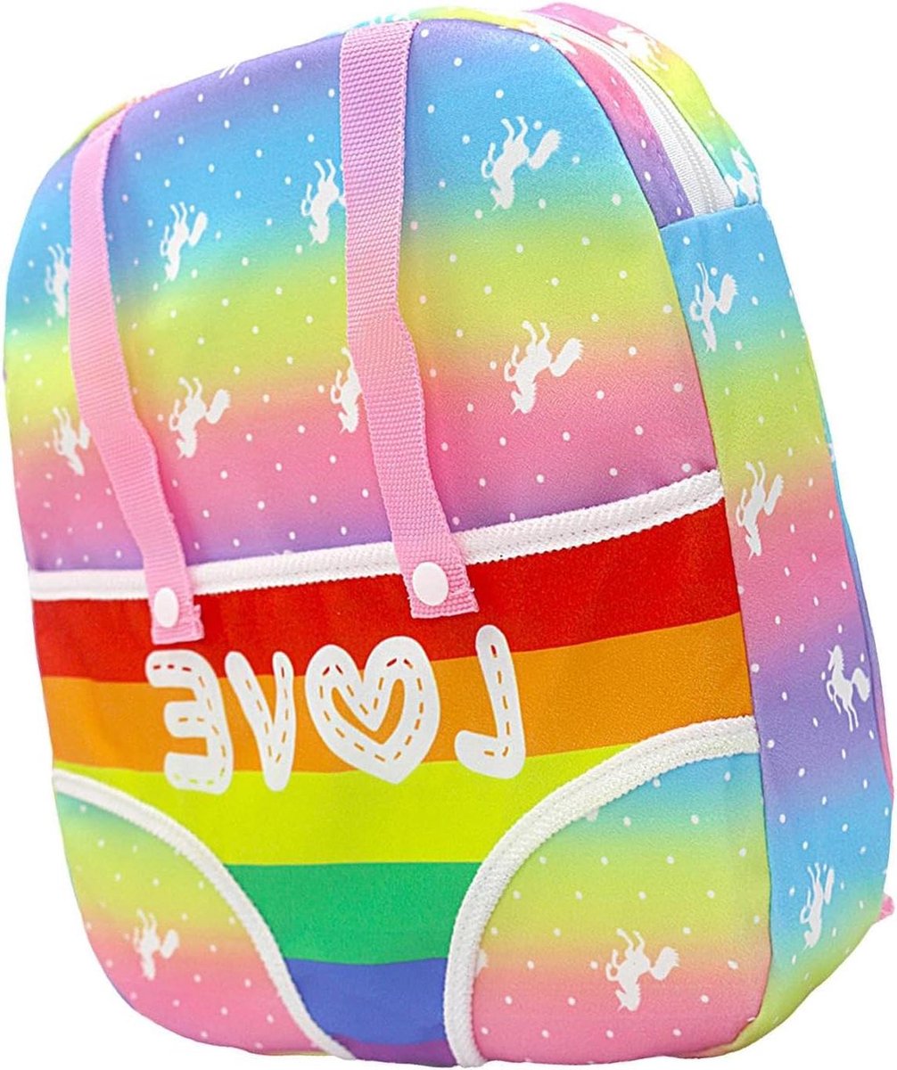 Draagzak Poppen - Draagtas Speelgoed - Fantasierijk Spel - Verstelbare Banden - 30-45 cm - Regenboog