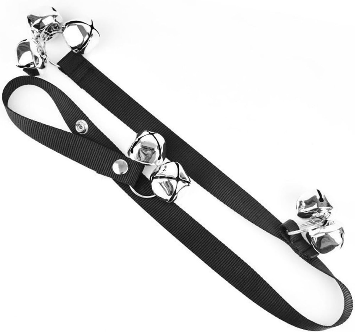 Hondendeurbellen - Zwart - Verstelbare Riem - Duurzaam Nylon met RVS Binnenbal - Voor Puppy’s en Volwassen Honden