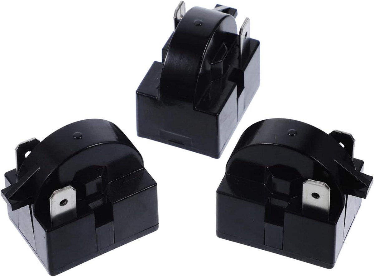 Koelkast Start Relais - Compressor Starter Vriezer - Koelkast Reparatie - Directe Vervanging - 2.9x2.8cm - Zwart
