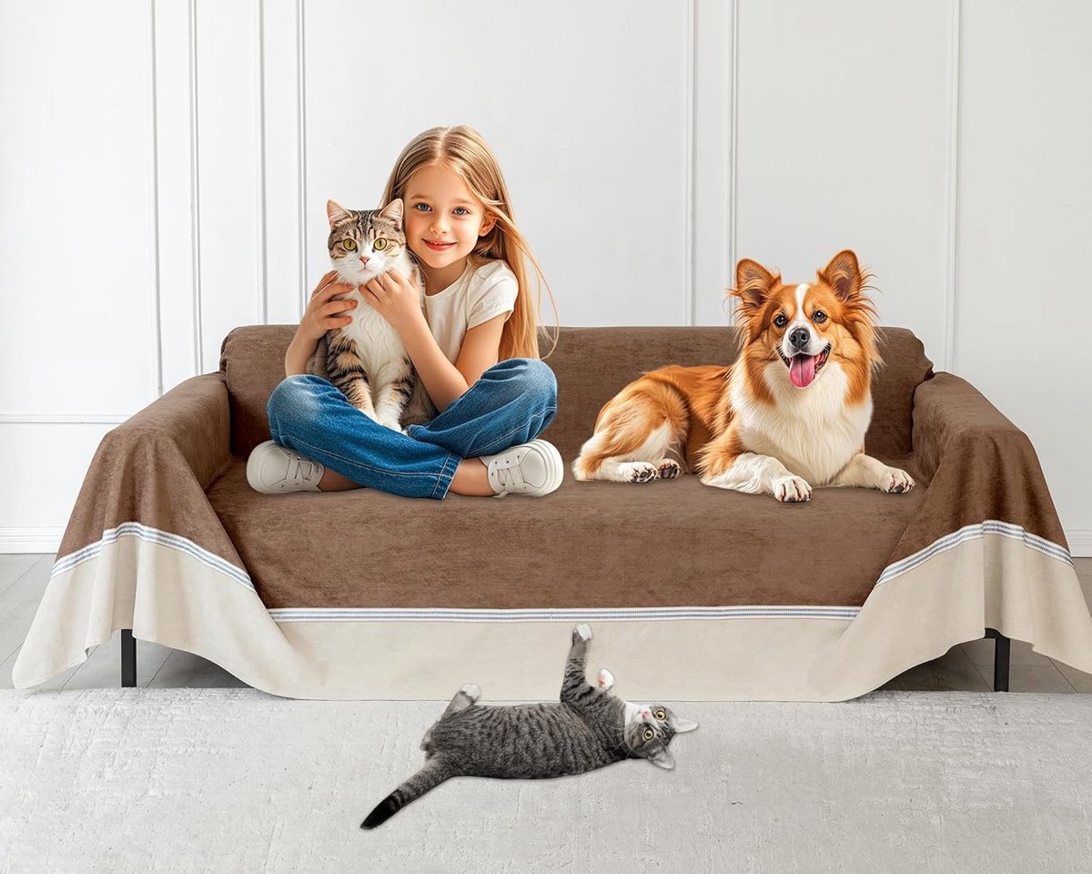 Bankhoes Huisdieren - Meubelbeschermer Sofa - Bank Beschermen - Waterdicht Antislip - 380 x 230 cm - Bruin