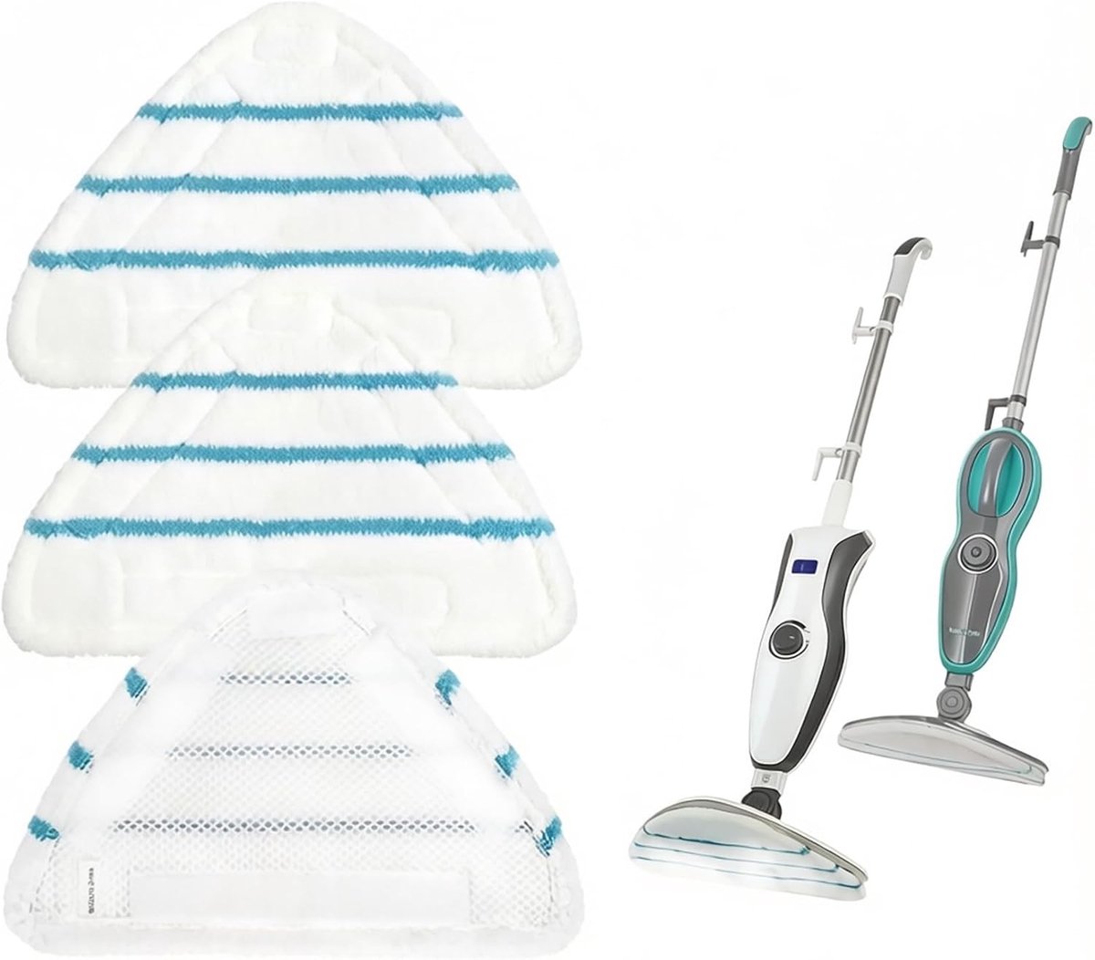 Verwisselbare Microvezel Pads voor Stoomreiniger, Set van 3, Herbruikbaar, Geschikt voor Vloerreinigers en Vlekverwijdering, Machinewasbaar