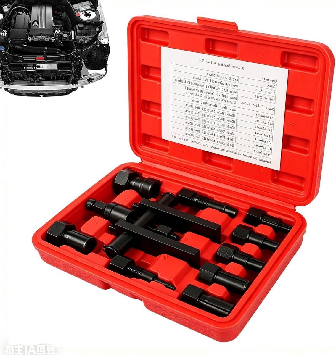 Wiellager Verwijdergereedschap - Lager Trekker Set - Motoronderhoud - Schadevrij Verwijderen - 22 x 15 x 4.5 cm - Zwart