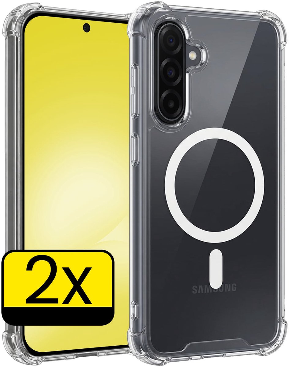 Hoesje - 2 Stuks - Geschikt voor Samsung Galaxy A56 - Magsafe Compatible - Sterk & Shockproof - Back Cover - Shock Proof Case - Telefoon Hoes - Telefoonhoesjes - Transparant