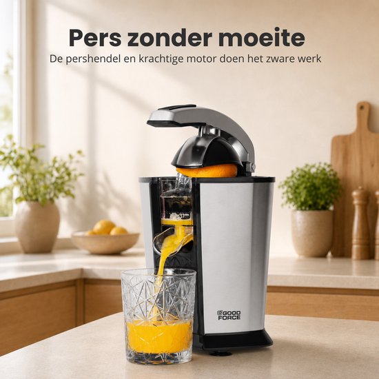 GoodForce Citruspers - Elektrische Sinaasappelpers - Fruitpers - Citroenpers - Rvs - Pershendel van GoodForce — afbeelding 2