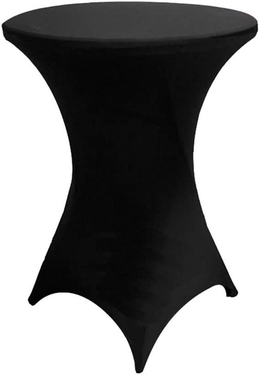 Statafelhoezen - Tafelkleden - Feestelijke Decoratie - Elastische Pasvorm - 80-85 cm - Zwart