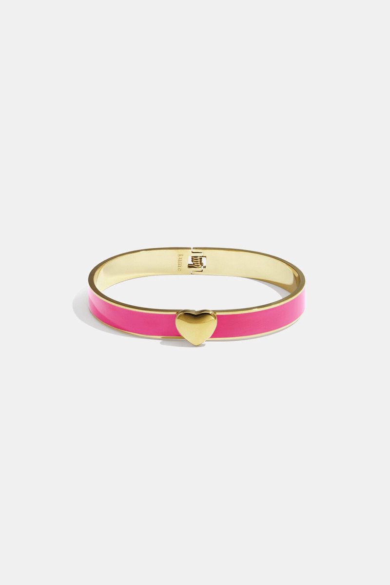 Lumé - Hartjes Armband - Stainless Steel - - Roze