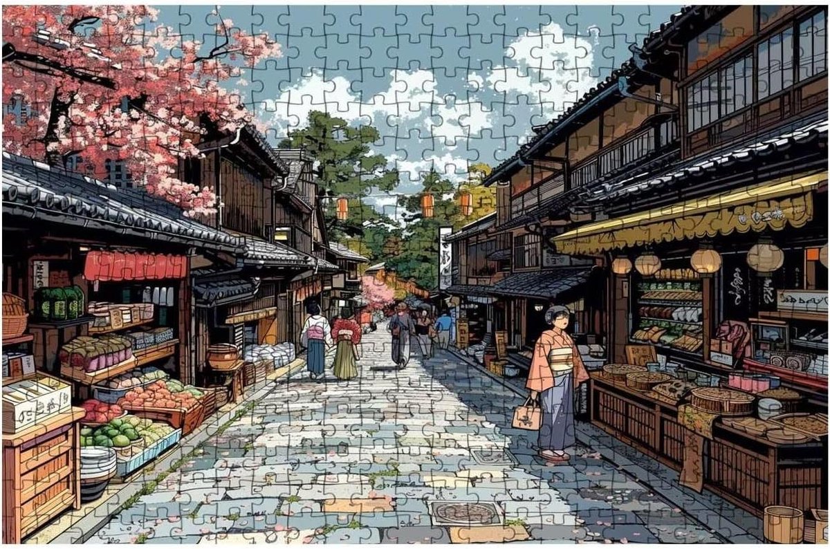 Legpuzzel 5000 Stukjes - Houten Puzzel Volwassenen - Ontspanning Thuis - Geïmporteerd Lindehout - 160x105 cm - Japan Thema