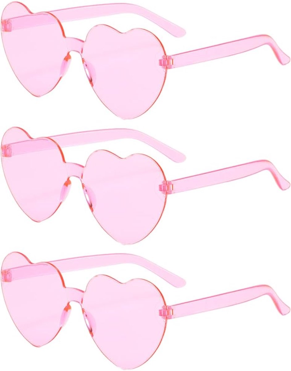 Zonnebrillen Mode Zonder Montuur Vintage Liefdeshart Zonnebrillen Roze Brillen voor Winkelen Strand Outdoor Feest