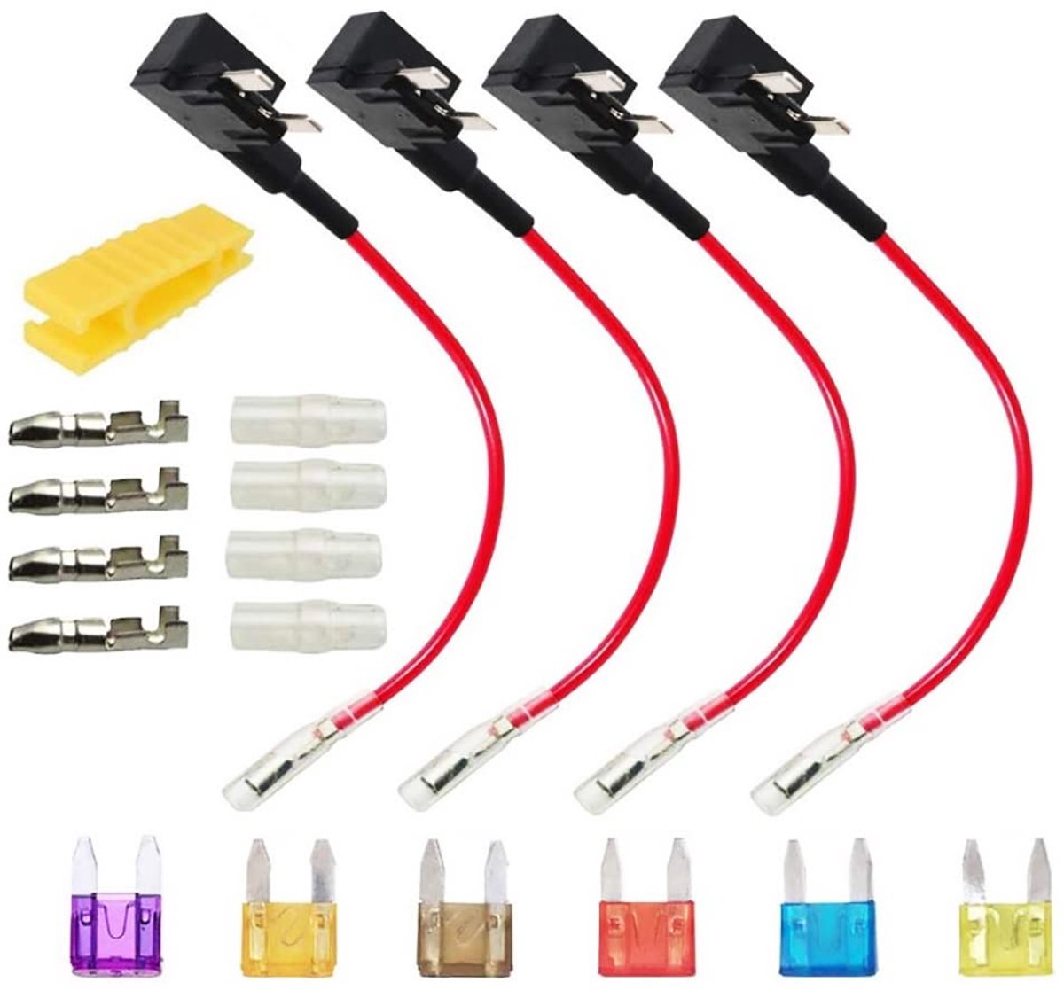 4 stuks Acu Medium Add-A-Circuit Zekering Tap,Piggy Back Blade