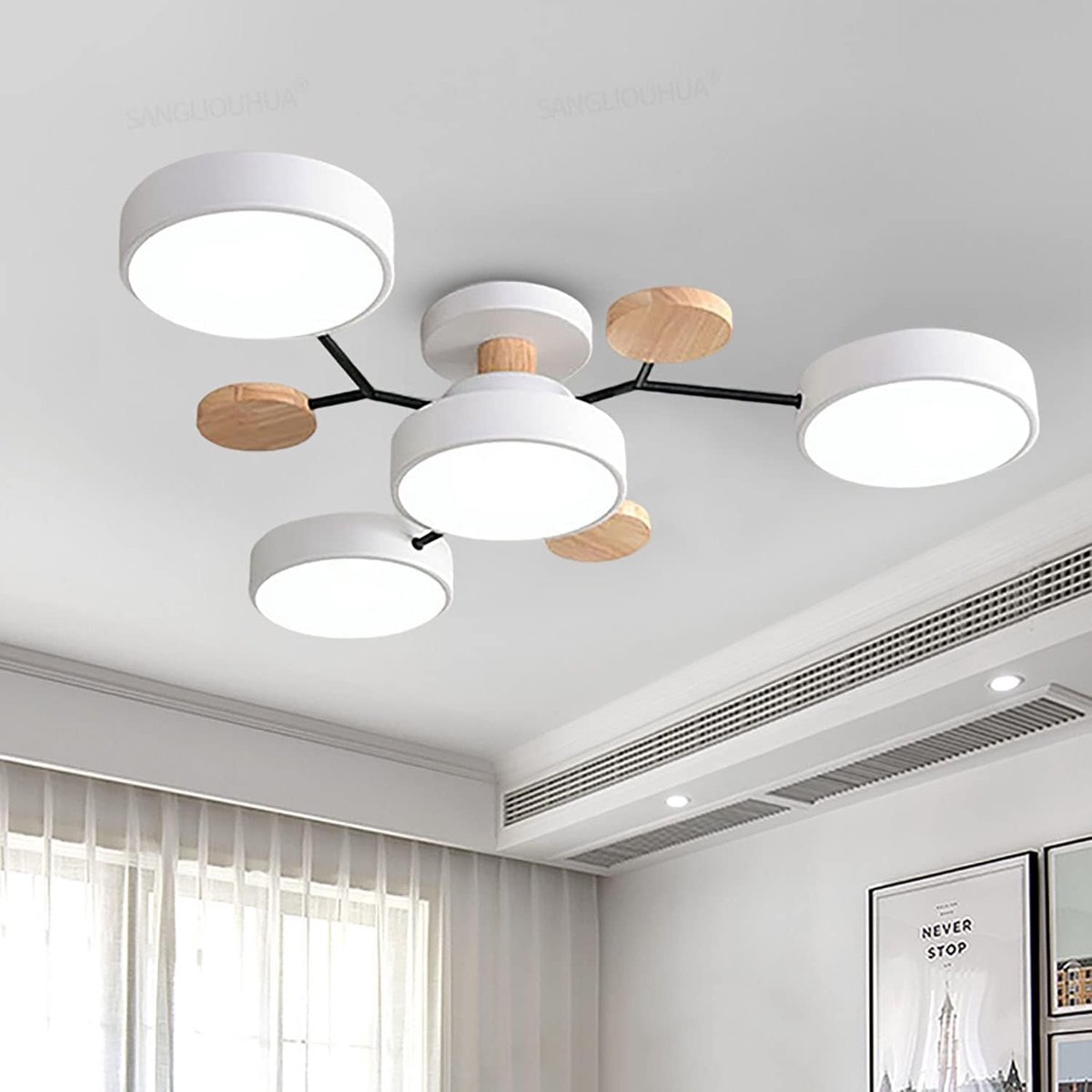 Led-plafondlamp voor keuken, plafondverlichte, slaapkamer, 4 koppen
