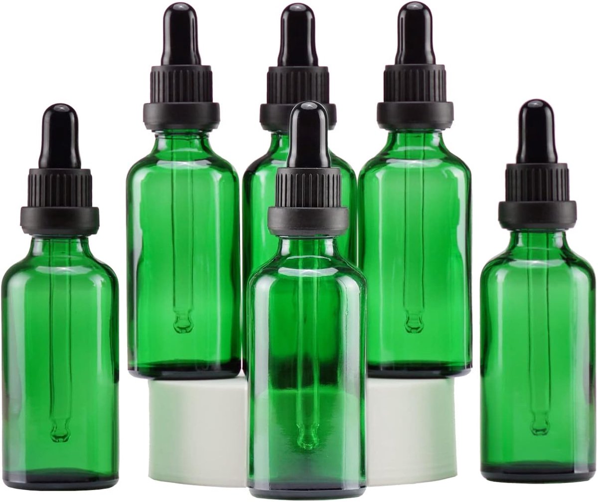 Groen Glazen Druppelflesje 50ml, met Glazen Pipet Druppelaar, voor