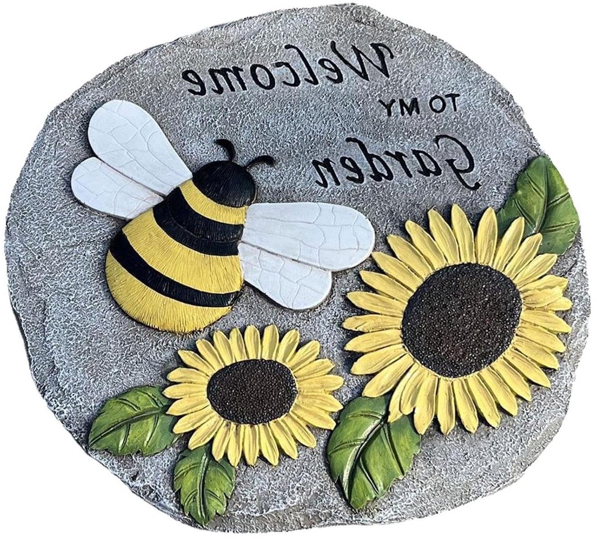 Decoratieve Stapstenen - Tuinpad Stenen - Tuin Verfraaien - Zonnebloem Bij Decoratie - 23.5 cm - Standaard