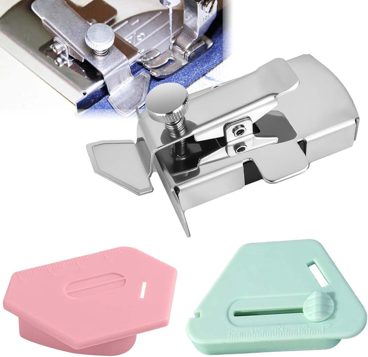 3 Stuks Magnetische Naaigeleiding, Accessoires voor Naaimachine | Verstelbare Magnetische Naaigeleiding met Verdeler en Schaalverdeler voor beginners en professionals