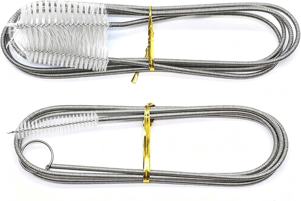 Set van 2 slangborstels, 1,5 m, flexibele buisborstel, buisreinigingsborstel en buisreiniger, afvoerborstel en afvoerborstel voor aquariumslang