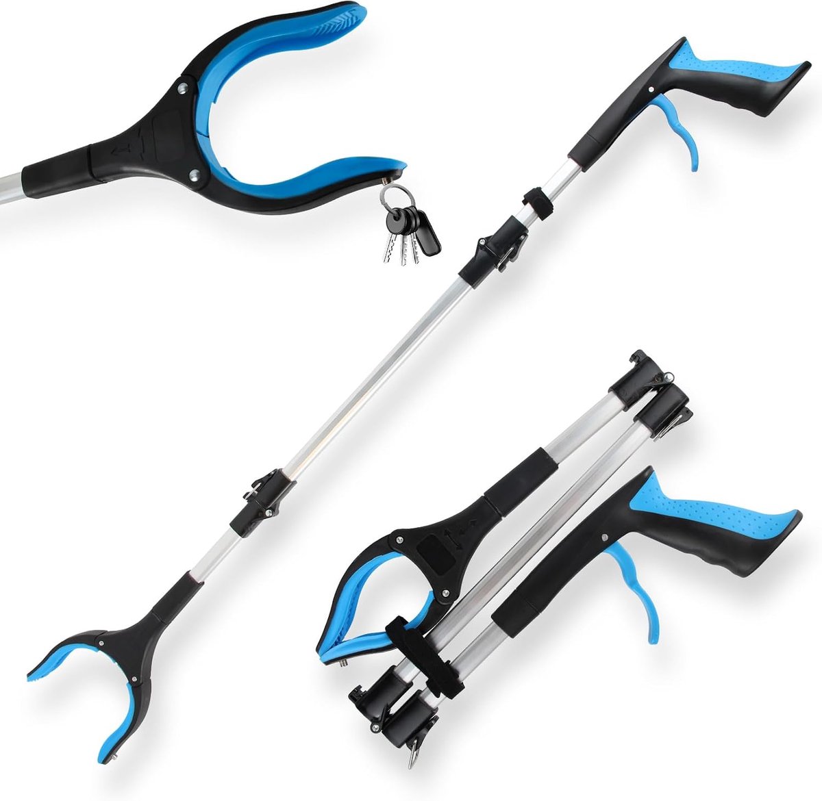 grijptang met magneet, aluminium afvaltang, ergonomische grijper met