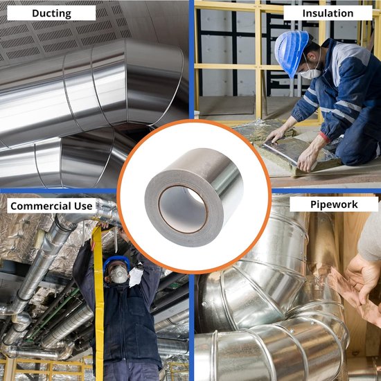 aluminium plakband, 100 mm x 50 m, zelfklevend aluminium plakband — afbeelding 2