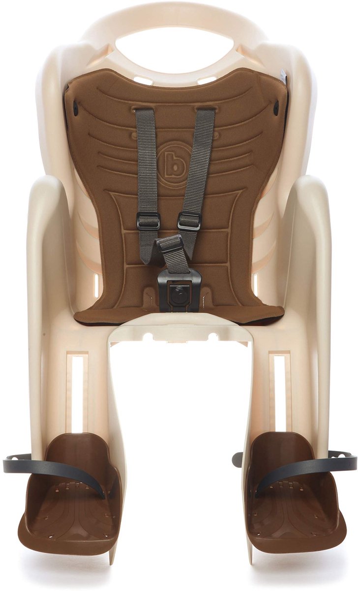 SnelShoppen - Zitje voor achterop de fiets voor kinderen tot 22 kg, verstelbaar en gemakkelijk aan het frame te bevestigen - Beige, geschikt voor kind