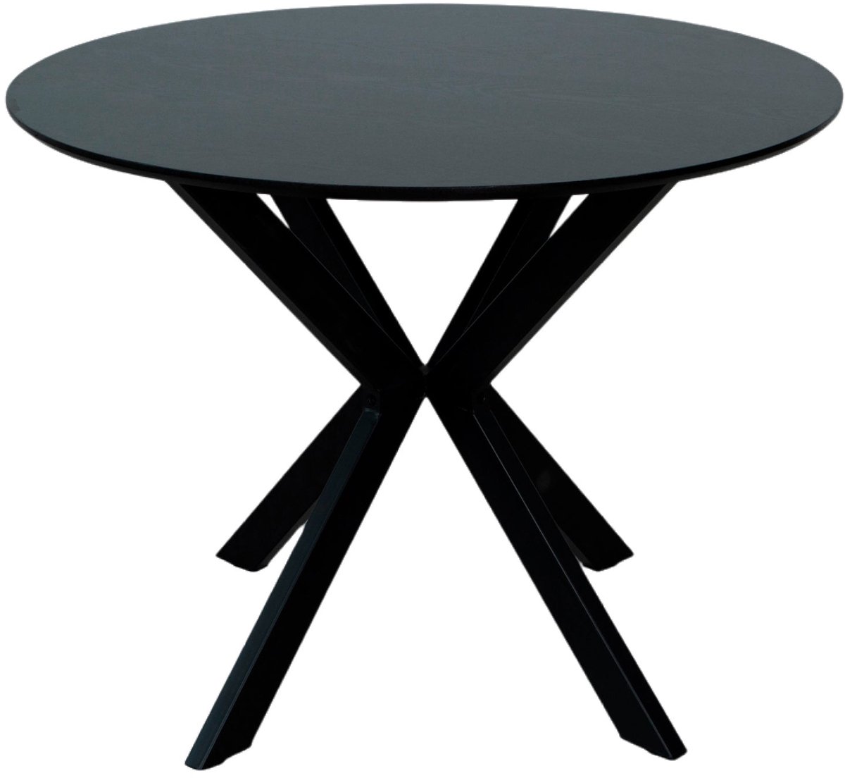 Lizzely Garden & Living Eettafel rond Ronsi zwart 100cm ronde tafel MDF eetkamertafel