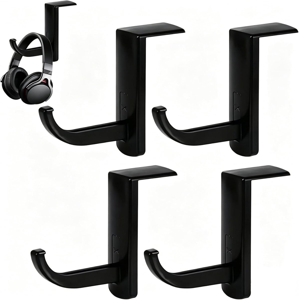 Hoofdtelefoonhaak zelfklevend - universele headset-hanger - zwart - 4 stuks voor gaming - SnelShoppen
