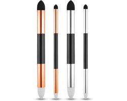 SnelShoppen - 4 Stuks Artist Blending Sponge Pen Set - 2 Maten Tweehoofdige Mengpennen - Pastel Mengstomp Potlood Kunst Schuim Blender voor School Stu