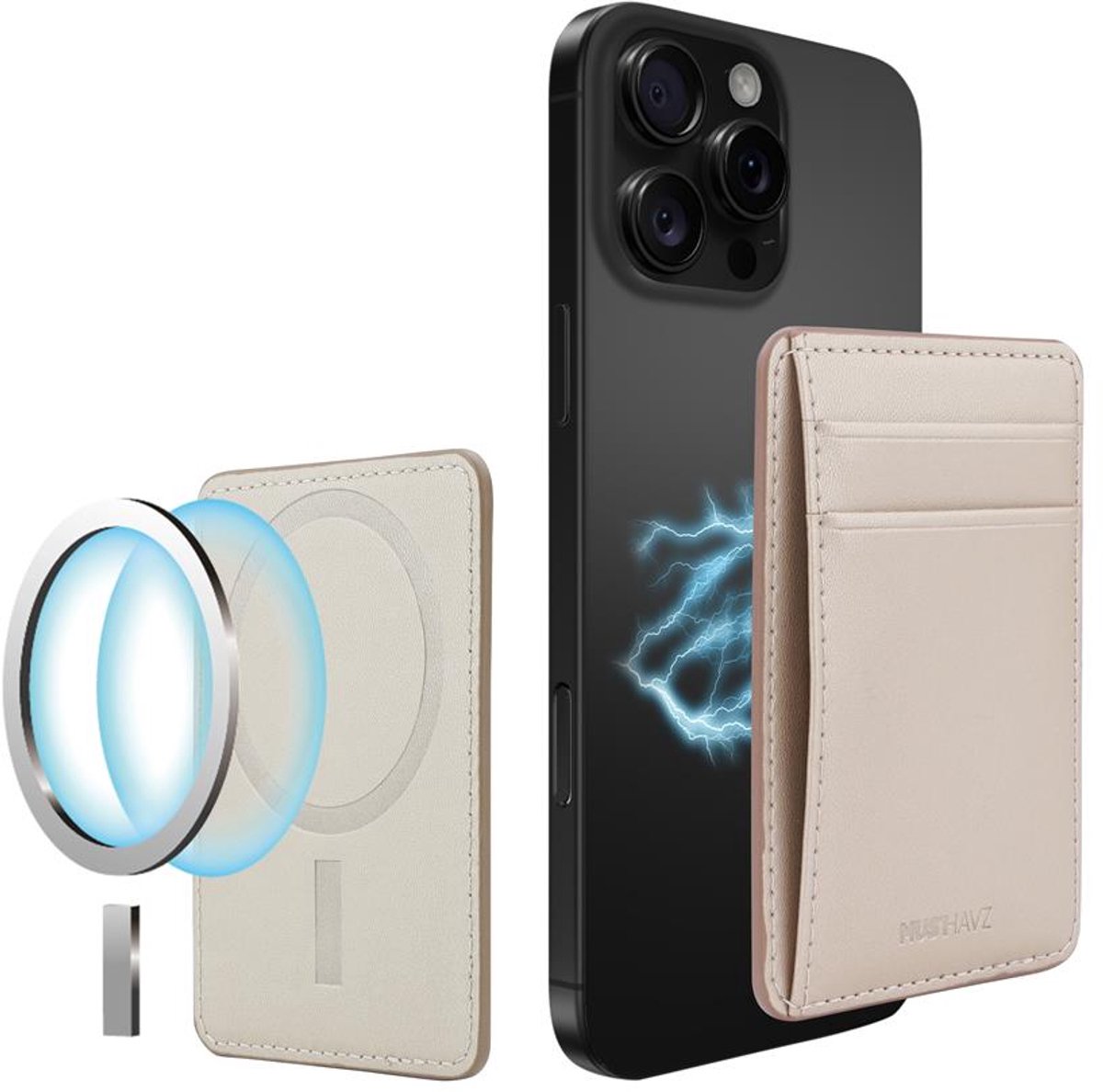 Musthavz Vegan Leather Wallet MagSafe, desert gold