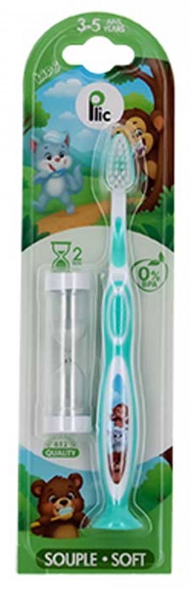 Plic Dental Kids Zachte Tandenborstel voor Kinderen 3-5 Jaar (Kleur : Groen)