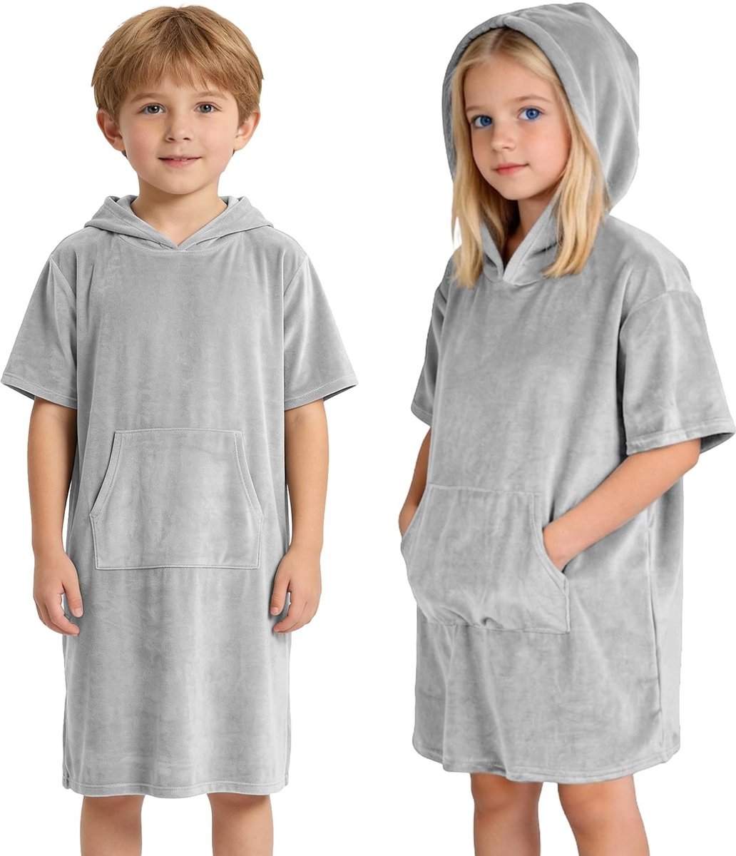 Omgoods - Lichtgewicht Bad Poncho voor Kinderen met Kap