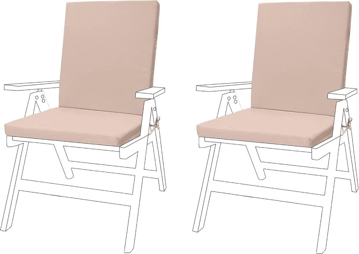 tuinstoel zitkussen | Geschikt voor binnen buiten eetkamer zitkussens | waterbestendig tuinstoelen kussens veilige banden | duurzame & opvouwbare stoel pads voor tuinmeubelen (Steen, 2)