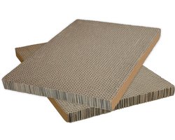 UNUS® Krabplank – 2-delige set krabkarton van golfkarton voor katten 38x30cm