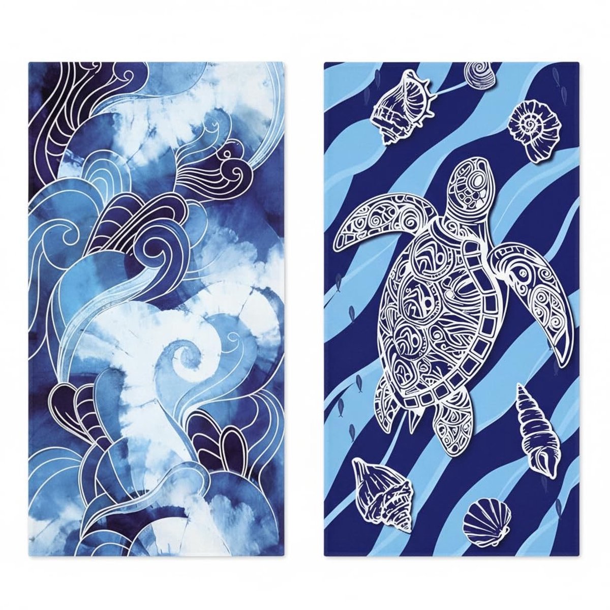 Omgoods - Set van 2 XXL Strandhanddoeken van Microvezel 90x180 cm