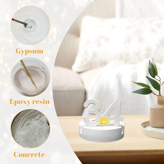 2 stuks Siliconen Gietvormen, Gietvormen, Moule à Bougie 3D Fait à La Main, Moule Bougie Silicone, Moule En Silicone Pour Bougeoir, Pour La Décoration D'un Anniversaire, D'un Mariage — afbeelding 2