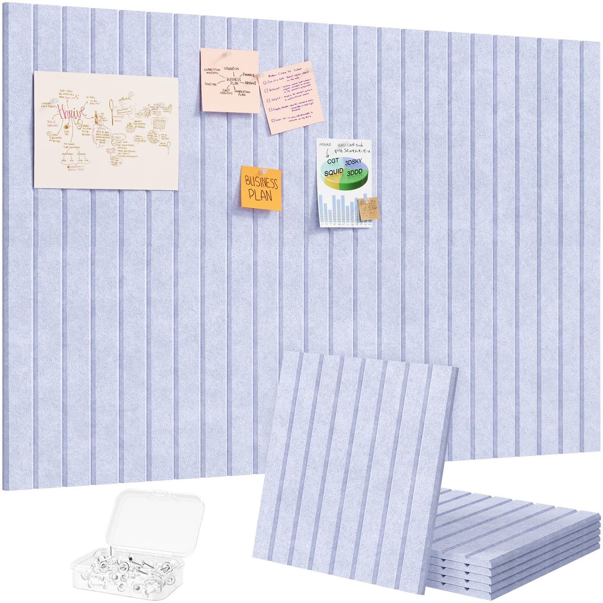 Omgoods - Lifewit Vilt Pinboard Set van 6 - Decoratieve Memo Borden voor Kantoor en Thuis