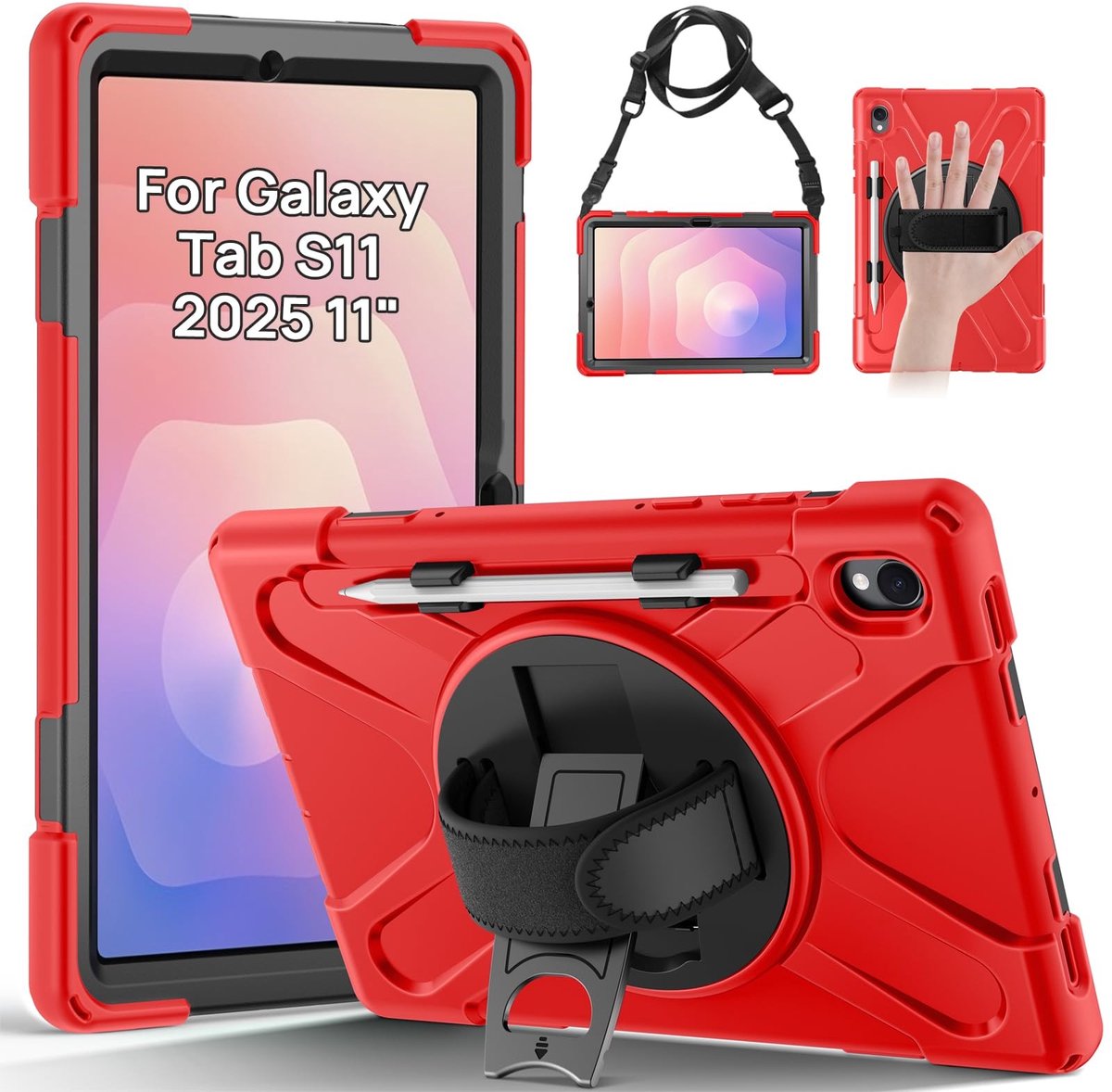 Omgoods - Hoes voor Samsung Galaxy Tab S11 11 Inch 2025 - Shockproof met 360 Rotating Stand