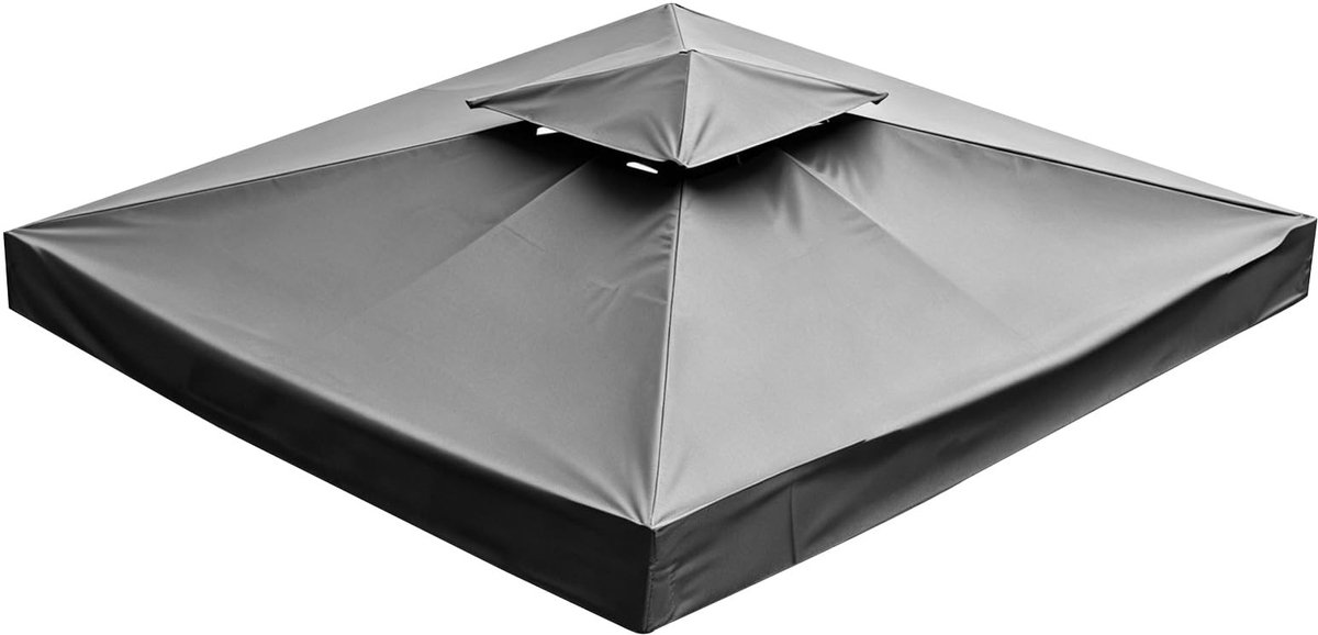 Omgoods - 3 x 3 m Waterdicht Paviljoen - Dubbel Zonnedak voor Tuin of Barbecue