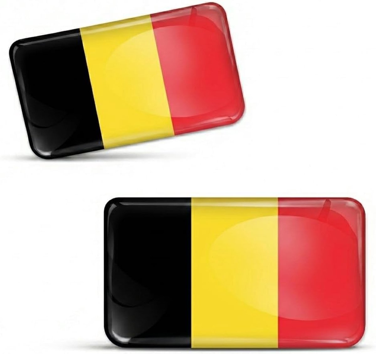 3D landenvlaggen, stickers, embleem, vlag, set van 2 stuks, mini-gel, auto, motorfiets, helm, laptop, mobiele telefoon, koffer, waterdicht, zelfklevend, 18 x 11 mm (België BE)