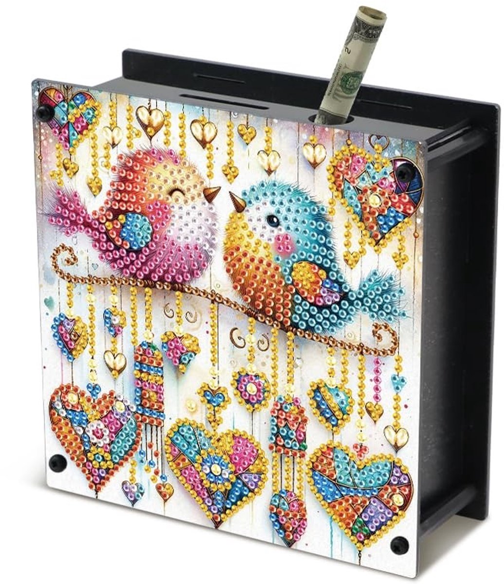 Omgoods - Diamond Painting Spaarpot Vogels - Creatieve Geldbesparende Box